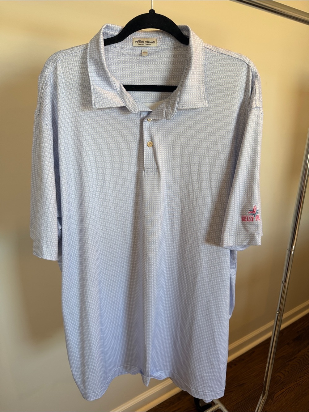 Peter Millar Pale Blue Micro-Pattern Polo - Kelly Plantation